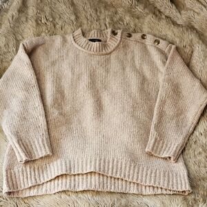 Cozy Beige Sweater with Button Detail